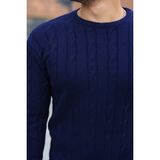 Moda Loris Erkek Örgü Desen Bisiklet Yaka Kazak - Lacivert - 2XL