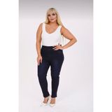 Moda Mark Real Kadın Beli Lastikli Kot Tayt Pantolon / Toparlayıcı /yüksek Bel /büyük-Küçük-Beden - 44 - Koyu Lacivert