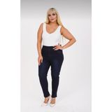 Moda Mark Real Kadın Beli Lastikli Kot Tayt Pantolon / Toparlayıcı /yüksek Bel /büyük-Küçük-Beden - 60 - Koyu Lacivert
