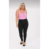 Moda Mark Real Kadın Beli Lastikli Kot Tayt Pantolon / Toparlayıcı /yüksek Bel /büyük-Küçük-Beden - 60 - Siyah