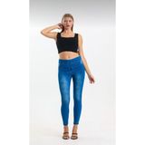 Moda Mark Real Kadın Kot Tayt Pantolon Beli Lastikli / Toparlayıcı /yüksek Bel /büyük-Küçük-Beden Açık Mavi - 3XL