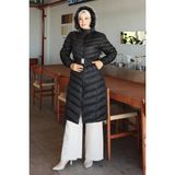 Moda Mihram Kapşonlu Siyah Şişme Mont Kadın 6155 Cesika Kumaş Özelliği ile Şık ve Rahat Tasarım - 46