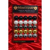 MODA Mineleşarp gold rose siyah gümüş parlak eşarp şal mıknatısı bir çift
