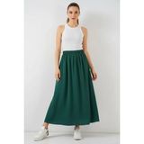 Moda Molası Kadın Uzun Zümrüt Yeşili Etek - 36