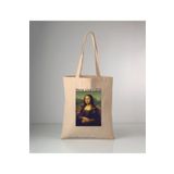 MODA Mona Lisa baskılı ham bez omuz çantası 35x40 cm