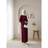 Moda Morfo Ajurlu Desenli Triko Elbise -Bordo - Standart