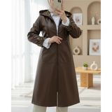 Moda Morfo Fermuarlı Kolu Katlamalı Deri Kap -Kahve - 40 - Kahverengi