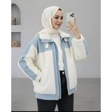 Moda Morfo Kot Detaylı Astarlı Cepli Peluş Mont -Beyaz - 36