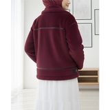 Moda Morfo Ters Detay Peluş Lamineli Deri Detaylı Mont -Bordo - 38