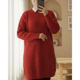 Moda Morfo Yürütme Örgü Baklava Desenli Triko Tunik -Kırmızı - Kırmızı Bebek Arabası - Kırmızı Tulum - Standart