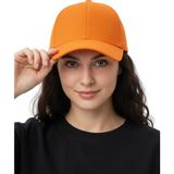 Moda Nokta Basic Şapka - Gri %100 Pamuk Gabardin Unisex Model - Turuncu