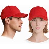 Moda Nokta Spor Mikro Şapka Ayarlanabilir Cırtcırtlı Kep Unisex Nefes Alan Kumaşla Üretilmiştir - Kırmızı