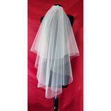 Moda Nur Gelin Duvağı, Gelinlik Aksesuarı, Nikah Duvağı,1,5 Metre Tarak Tokalı - Kırık Beyaz - 50 Adet