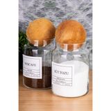 Moda Ozy 2li 800ML Top Kapaklı Nescafe&süt Tozu Kavanozu Vakumlu Saklama Kabı (Etiket Dahildir) - Şeffaf - 800 ml