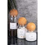 Moda Ozy 3'lü 1300/800/500 ml Top Kapaklı Çay&şeker&tuz Kavanozu Cam Saklama Kabı - Şeffaf