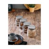 MODA OZY 4lü 500ml Metal Kapaklı Kahve/Çay/İçecek Tozu Saklama Kavanozu (21 Adet Şeffaf Etiketli )