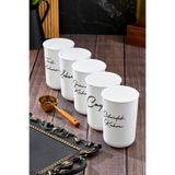 MODA OZY 5'li Vakum Kapaklı Etiket Çay-Şeker-Kahve Akrilik (PLASTİK)Kavanoz 900ml Saklama Kabı