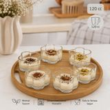 MODA OZY 6 Lı Cam Puding Tatlı Dondurma Kahvaltılık Kase Seti Çerezlik Magnolya Sunum Kasesi 120CC - 6 Adet