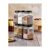 MODA OZY 6'lı 1000ml Cam Kahve/Bitki Çayı/İçecek Kavanozu 6 Adet Origami Kaşık, 21 Adet Şeffaf Etiket Hediye