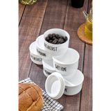 MODA OZY 6'lı Vakumlu Kapaklı Şeffaf Etiketli Kahvaltı Seti 400ml Akrilik(PLASTİK) Kavanoz