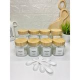 Moda Ozy 8'li Bambu Kapaklı Baharat Seti Kaşıklı Etiketli Baharatlık (300ML/500ML )