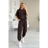 moda paketi Modal İkili Takım Kadın Oversize Crop Üst Şalvar Pantolon Kombin