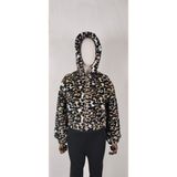 Moda Peluş Mont - 42 - Leopar Desen