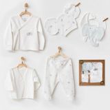 Moda Piraye Nessiworld AC25260 The Zoo S Balboa 5 Parça Hastane Çıkışı Ekru - 0 - 3 Ay
