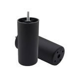 Moda Power MODA Sabit 12 Cm Baza Koltuk Puf Ayak Silindir Kanepe Siyah Ince Diş M8 Robot Süpürge Uyumlu (4 Adet)