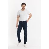 MODA Rafaelli Gentleman Erkek Slimfit Lacivert Deri Jakronlu Slim Denim Kot Pantolon