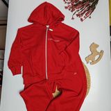 Moda Rüyası Baskılı Kız Çocuk Alt Üst Kırmızı Eşofman Takımı - 4 - 5 Yaş