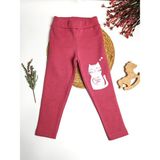 Moda Rüyası Kedi Baskılı Pembe Kız Çocuk Tayt - 4 Yaş