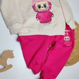 Moda Rüyası Labubu Kız Çocuk Alt Üst Takım – 3–10 Yaş - Pembe - 4 - 5 Yaş