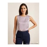 moda sara Kadın Mor Desenli Kolsuz Bluz