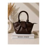 Moda Sekiz Ecem Uslu Rugan Deri Çapraz Askılı Fermuarlı Omuz Çantası