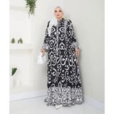 Moda Sindoma Kadın Etnik Desenli Elbise Siyah