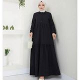 Moda Sindoma Kadın Gömlek Yaka Elbise Siyah