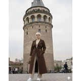 Moda Sindoma Kadın Şal Yaka Trençkot Kahverengi