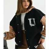 Moda Sindoma Kadın Unisex Kolej Ceket Siyah