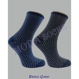 Moda Socks 2 Çift Desenli Kadın Soket Çorap 2 farklı renk - 01-Siyah - 35 - 40