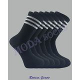 Moda Socks 6'lı Spor Antrenman Çizgili Tenis Çorap erkek siyah - 01-Siyah - 40 - 45