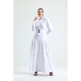 Moda Tekcan Boydan Elbise - Beyaz - 44