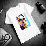 Moda Tişört Nirvana Kurt Cobain Portre - Beyaz - XL