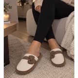 Moda Trendy Papyon Peluş Tüylü Kışlık Kadın Ev Terliği Yumuşak Taban Sıcak Tutan Iç Mekan Rahat Terlikler Misafir Çeyizlik Hediye - Kahveregi