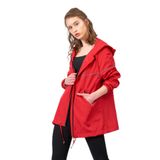 Moda Tuğram Kadın Kırmızı Fermuarlı Yağmurluk Kırmızı 46