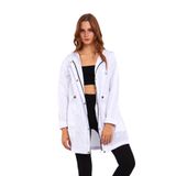 Moda Tuğram Micro Beyaz Midi Yağmurluk & Rüzgarlık Beyaz 48