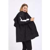 Moda Tuğram Micro Midi Siyah Kolları Beyaz Yağmurluk & Rüzgarlık