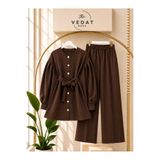 MODA VEDAT Kadın Balon Kol Tunik - Pantolon Takım -0561 ( ÜRÜN GENİŞ KALIP 1 BEDEN KÜÇÜK ALABİLİRSİNİZ )