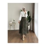 MODA VEDAT Kadın Çiçek Desenli Şifon Etek -0500 (BOY UZUNLUĞU 100CM * ASTARLI)