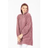 MODA VUSLAT Kadın Gül Kurusu Uzun Fermuarlı Polar Hırka